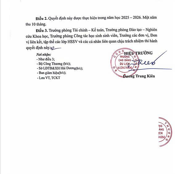 QĐ thu học phí 2025-20262