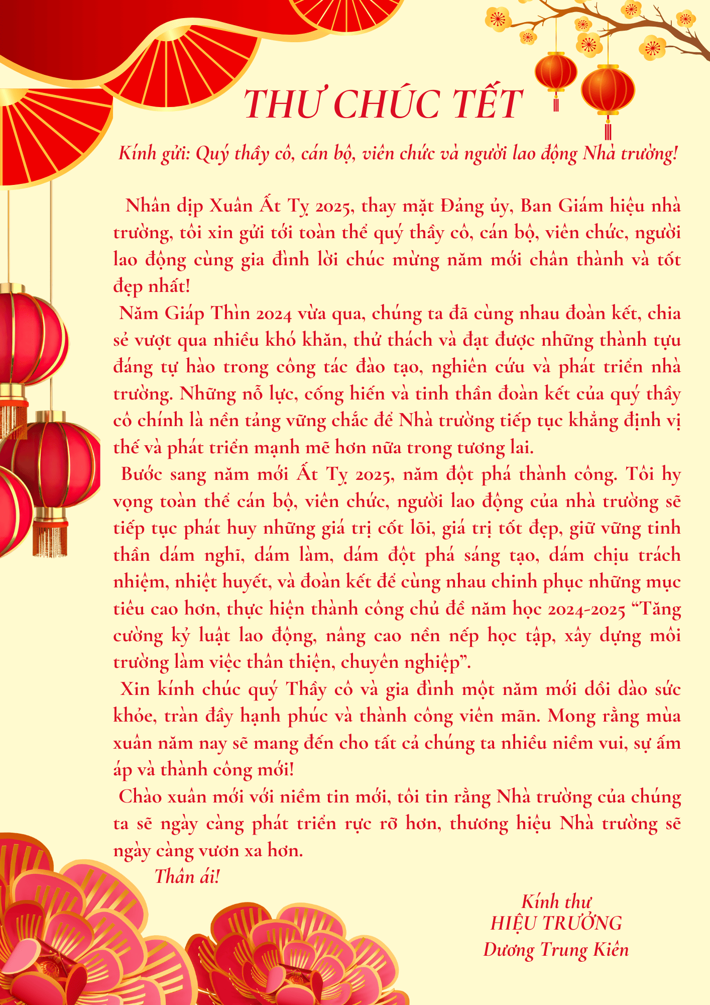 Đỏ Vàng Rực Rỡ Đơn Giản Thư Ngỏ Chúc Tết Nguyên Đán Việt Nam Tờ Rơi 210 x 297 mm 2