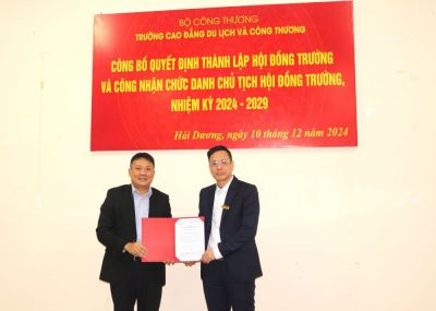 C&Ocirc;NG BỐ QUYẾT ĐỊNH TH&Agrave;NH LẬP HỘI ĐỒNG TRƯỜNG V&Agrave; C&Ocirc;NG NHẬN CHỨC DANH CHỦ TỊCH HỘI ĐỒNG TRƯỜNG NHIỆM KỲ 2024-2029